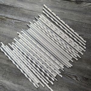 Silver & White Straws